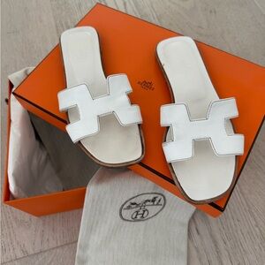 Hermes White Women's Sandals